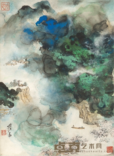 桃源探幽图 75×54.5cm