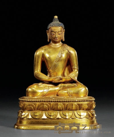 清 铜鎏金释迦牟尼像 高17.5cm