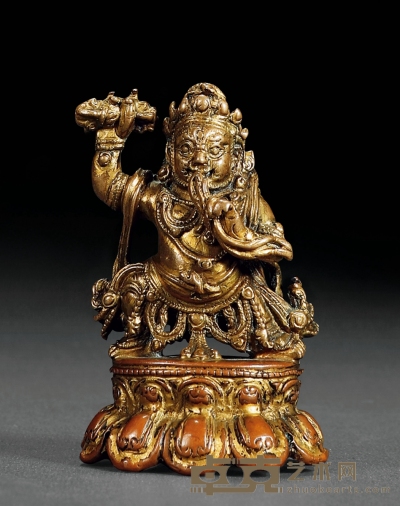 十六世纪 铜鎏金金刚手菩萨 高6.7cm