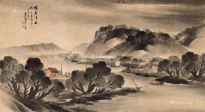马汉三     1875年作 烟雨归舟