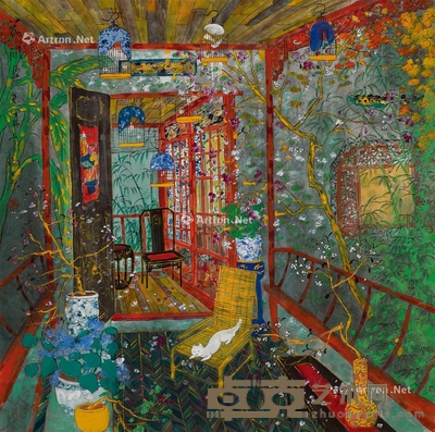 方向 2009年作 花间梦 68×68cm