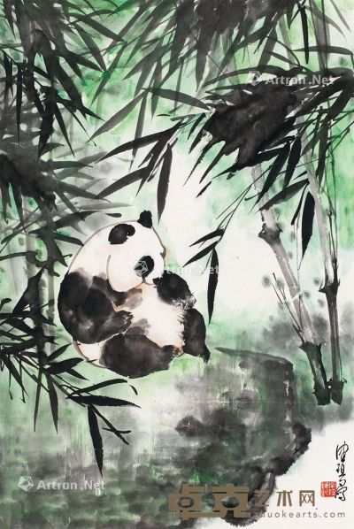 陈佩秋     熊猫 69×45cm