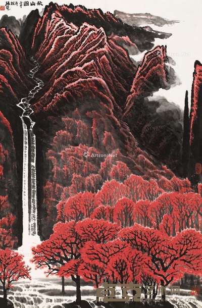 张凭     2002年作 秋山图 68×45cm