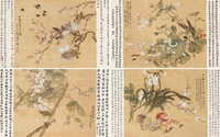 程璋     戊戌（1898）年作 四时花卉果虫