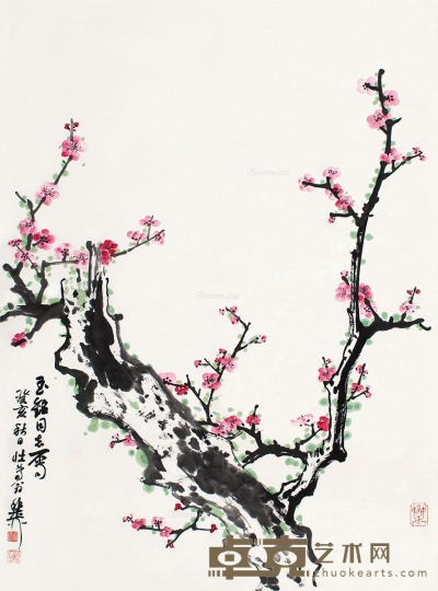 谢稚柳     癸亥（1983）年作 红梅迎春 92×68cm