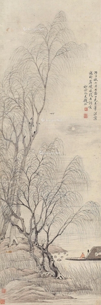钱杜     丙子（1816）年作 柳燕春渡