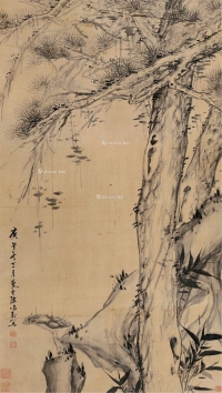 陈鸿寿     庚午（1810）年作 松芝长寿