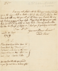 1759年1月30日 休谟 致考克伯尔尼大臣亲笔信一通