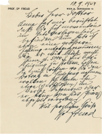 1934年9月18日作 弗洛伊德 提及女儿安娜的亲笔信