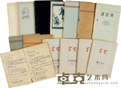 约1956至1965年作 吴伯箫 未刊日记及重要教育笔记十三册 21×15cm×13（册）