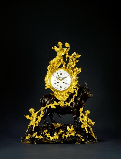 法国宫廷铜雕塑公牛钟