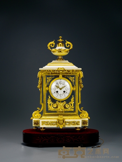 白理石带八音盒四明钟 高59cm;宽42cm