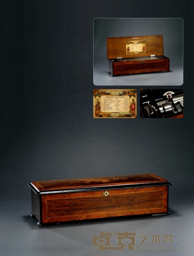 瑞士19世纪 八音盒 高16cm；宽24cm；长64cm