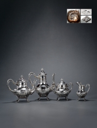 1900年制 纯银咖啡茶具 （四件套）