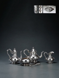 1885年制 纯银咖啡茶具 （五件套）
