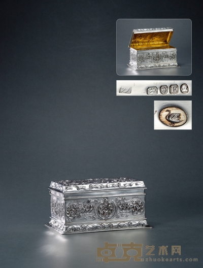 1800年制 纯银大银盒 高11cm；宽14.6cm；长23cm