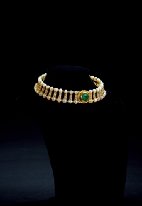 1960年制 祖母绿珍珠项链