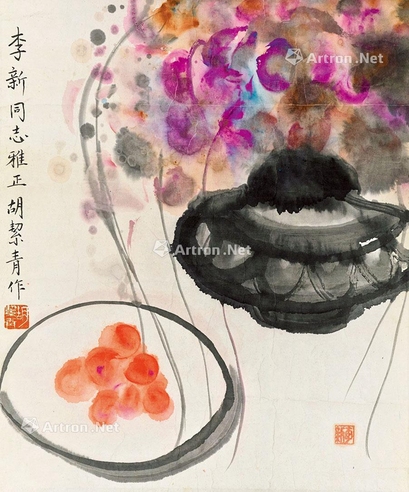 胡絜青     花卉