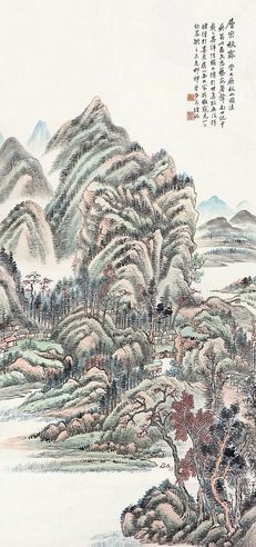 沈塘     层峦秋霁 立轴