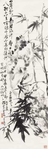 赵子云     1944年作 竹石图