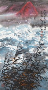 庚辰（2000）年作 芦江胜景 镜片 设色纸本
