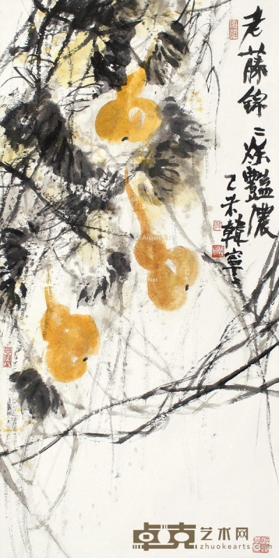 乙未（2015）年作 秋艳 镜片 设色纸本 139×69cm