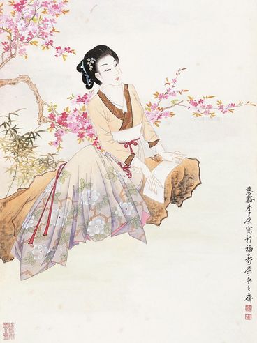 季康 桃花仕女