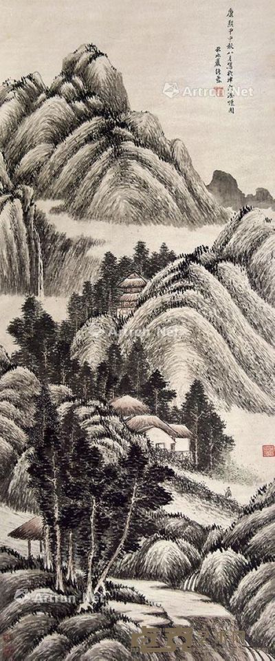 严绳荪 深山归隐 130×56cm