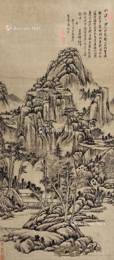 王原祁 万山秋色 108×48cm