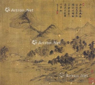 潘恭寿 风雨夜归图 33×37cm