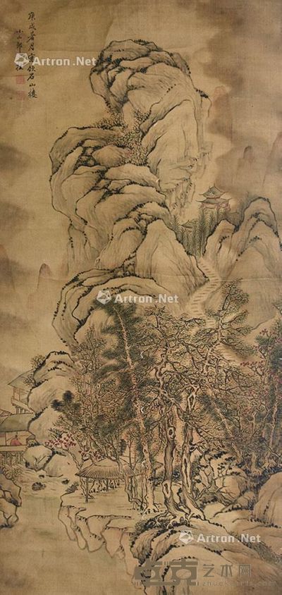 邹一桂 秋林读易 152×72cm