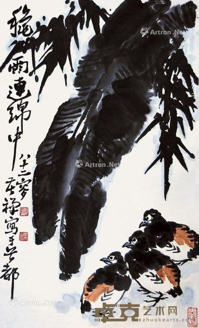 李苦禅 秋雨连绵中 86×51cm