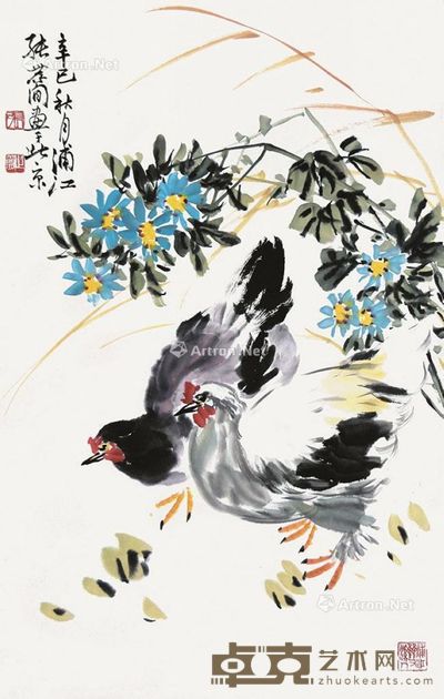 张世简 双吉图 68×45cm