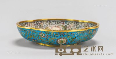 清 铜胎珐琅葵口笔洗 长17.5cm