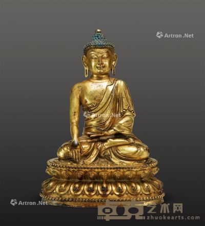 铜鎏金皋释迦牟尼佛像 高24cm；重1060g