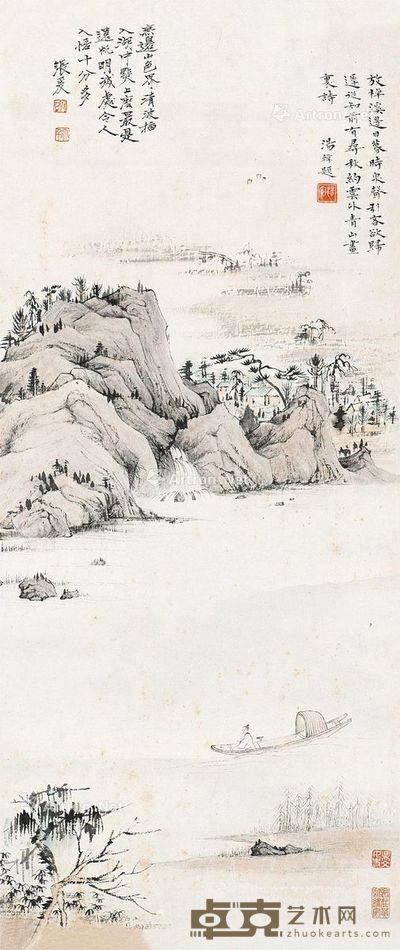 张大千 山水人物 70×30.5cm