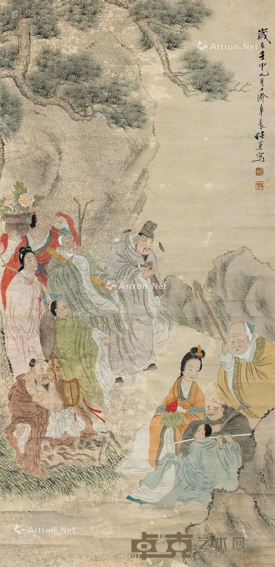 任薰 八仙图 125×61cm