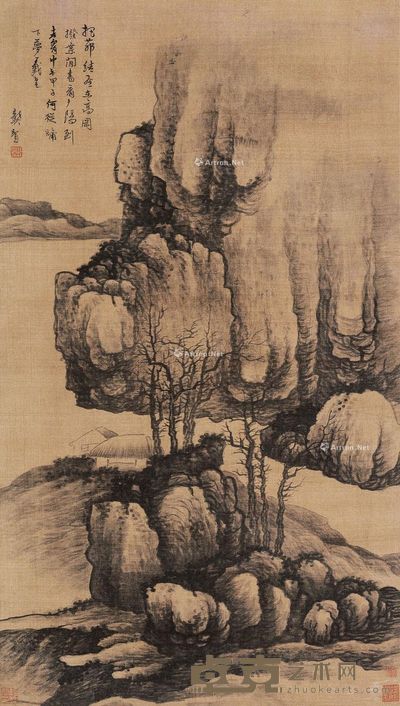 龚贤 （款）    山居图 立轴 水墨绢本 94×53cm