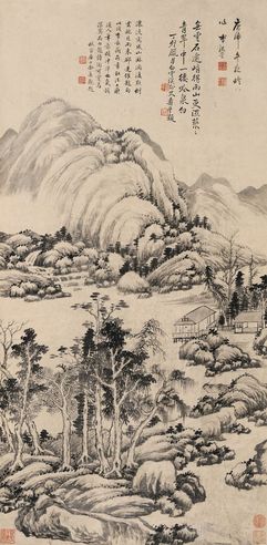 李流芳 云山得雨图