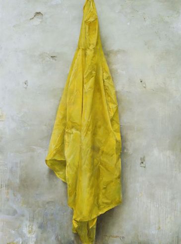 陈文骥 1993年作 塑料雨衣 油彩 画布