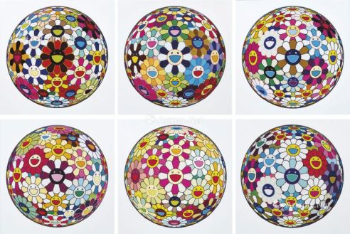 村上隆 二〇〇七至二〇一三年作 花球及其他 （六张作品） 版画