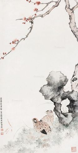 赵浩公 眉寿长春图
