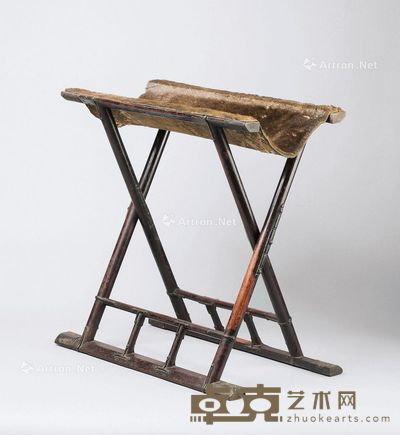 明代 黄花梨兽皮交杌 长47cm；宽27.5cm；高44.5cm