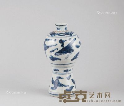 明代 青花云鹤纹梅瓶 高22.8cm