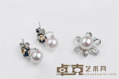 18K白金珍珠饰品 （一组） --