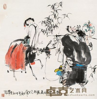 施大畏 钟馗嫁妹 67.5×67cm