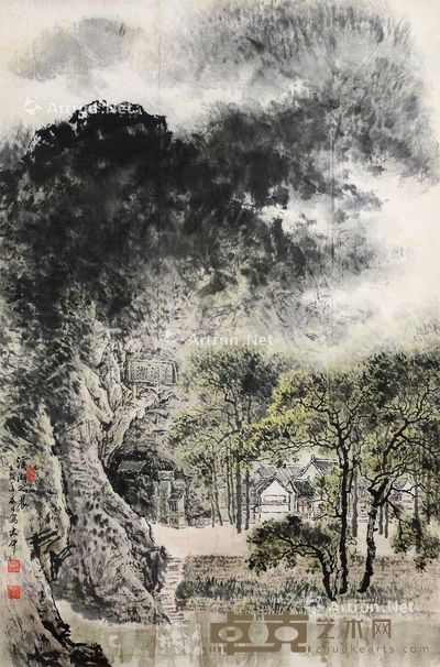 冯大中 溪湖之晨 98×65.5cm