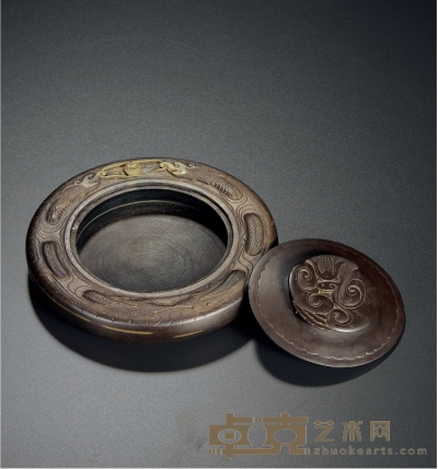 龙纹圆形端砚 直径12cm，高2.8cm