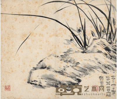 张大壮 兰石图 34×29cm