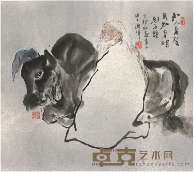 刘国辉  老子与牛 76×67.5cm